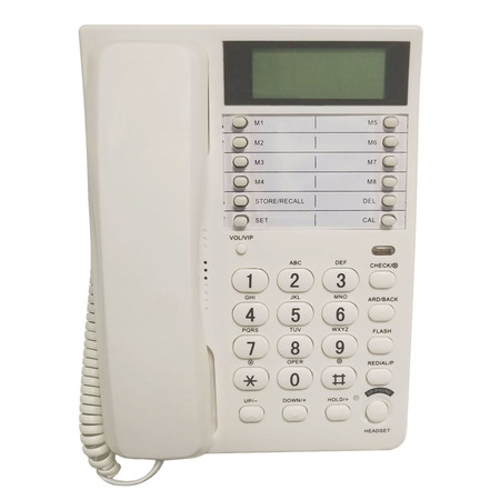Blue Donuts White Caller ID Phone for Wall or Desk with Speaker and Memory BD3896207